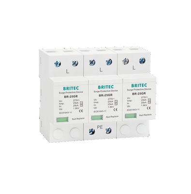 BR-25GR 4P 4P Type 1 Surge Protector ac type 1 spd spd t1 25ka class 1 surge arrester three phase power surge protector