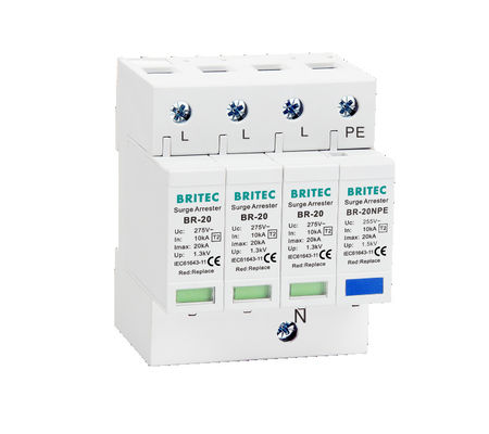 BR-20 3P+1  20kA Surge Protection Device Spd Earthing surge protection Lightning Arrester thunder protector three phase power surge protector SPD Manufacturer Spd Surge Protection Devices