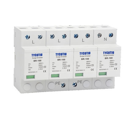 BR-100 4P OEM Type 2 Surge Protector 385v surge protection device SPD varistor arrester  surger proctor 100 ka