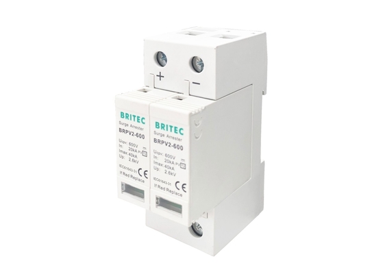DC600V 2P 40KA Photovoltaic PV Surge Arrester Type 2 Lightning Protector Low Voltage