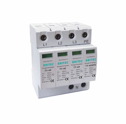 TY-40 3+1 MOV Power Surge Protection Device with 40kA Discharge Current and Thermoplastic UL94-V0 Enclosure