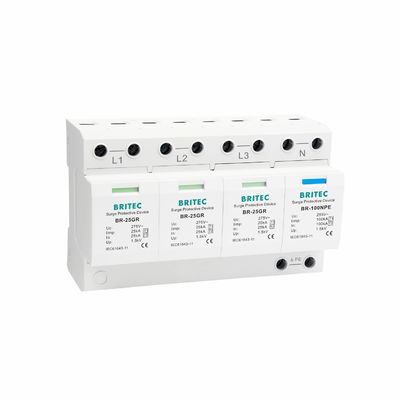 Type 1 Surge Protection Device SPD with 25ka Surge Protection and DIN Rail 35 mm Mounting