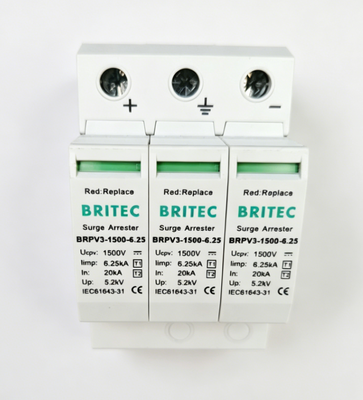 BRPV3-1500-6.25  dc spd surge protection device solar dc spd dc spd wenzhou arrester  1500v 3 pole spd dc 500v t1 t2 SPD Type 1 Price