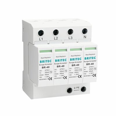 BRITEC BR-40 4P Type 2 Surge Protection Device 40kA 320V Pluggable SPD Lightning Arrestor