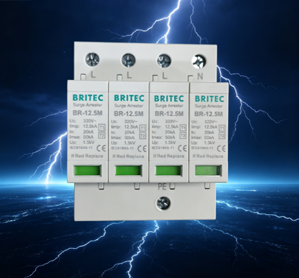 25kA T1+T2 Surge Protective Device with DIN Rail Mount for Industrial Electrical Protection