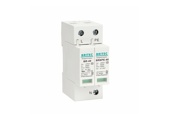 IEC 61643-11 Type 2 Surge Protection Device with 40kA 1P+NPE Lightning Protection and DIN Rail Mounting