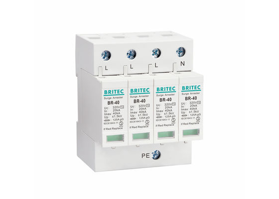 Power Voltage AC 3 Phase SPD 40kA Lightning Protectors Electrical Equipment