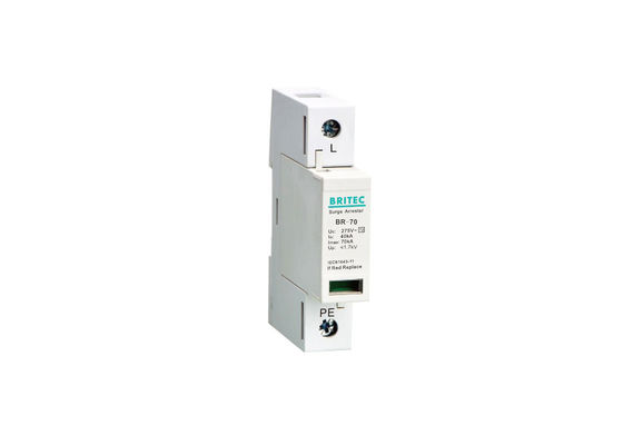 Single Pole Pluggable Type 2 Surge Protection Device 70kA Max Discharge Current